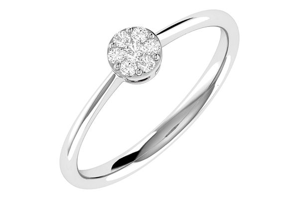 Round Cluster Diamond Ring 14k Solid Gold 0.10ctw