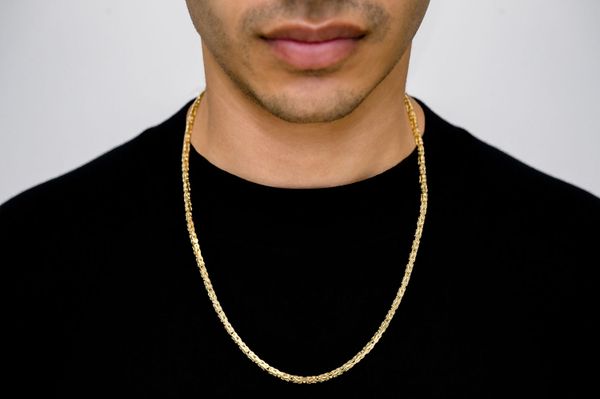 3MM Byzantine 14k Solid Gold Chain