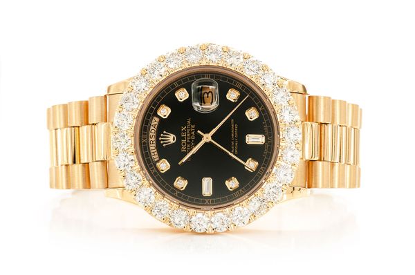 Rolex Day Date 36MM 18k Yellow Gold (18238) - 7.25ctw Diamond Bezel