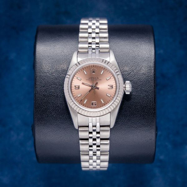 Rolex Oyster Perpetual 26MM (67194) Steel - Jubilee Brac - Salmon Dial - Watch & Box