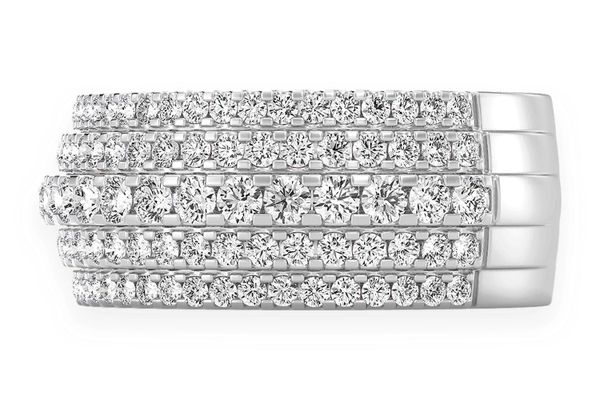 5 Row Round Diamond Band 14k Solid Gold 2.00ctw