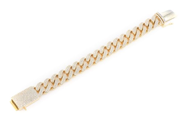 Icebox - 16MM Miami Cuban Diamond Bracelet 14k Solid Gold