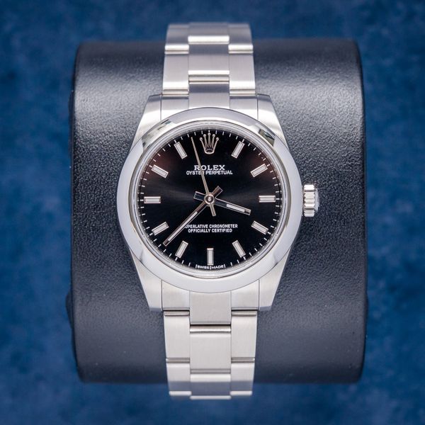 Rolex Oyster Perpetual 31MM (177200) Stainless Steel - Black Dial - 2019 Card & Box (sw867)