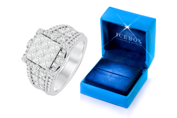Icebox - 2.75ctw Square Cluster - Diamond Engagement Ring