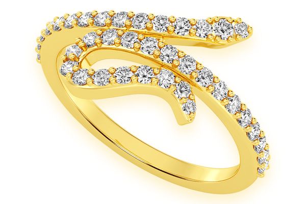 Thin Snake Diamond Ring 14k Solid Gold 0.25ctw