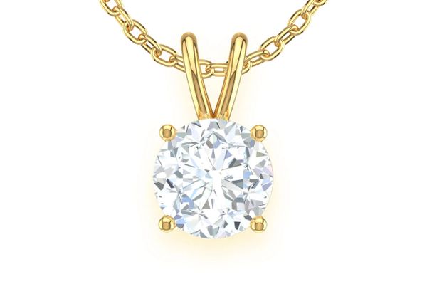 0.10ct Round Solitaire Diamond Pendant 14k Solid Gold