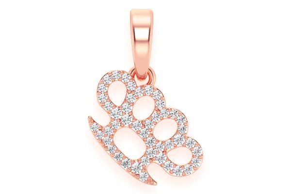 Icebox - Brass Knuckles Diamond Pendant 14k Solid Gold 0.20ctw