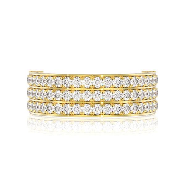 Five Row Diamond Band Ring 14k Solid Gold 2.00ctw