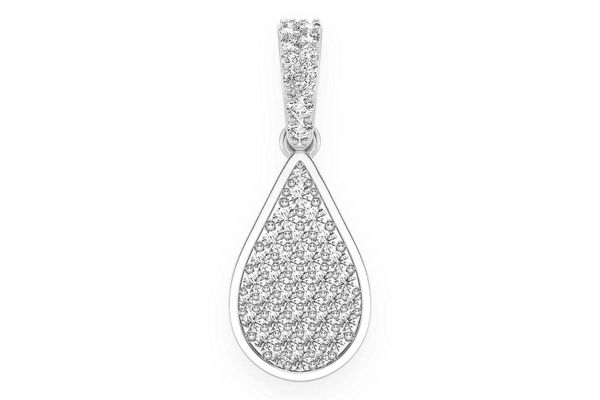 Water Drop Emoji Diamond Pendant 14k Solid Gold 0.33ctw