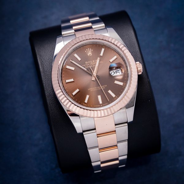 Rolex Datejust 41MM (126331) - Steel & Rose Gold - Oyster Bracelet - Chocolate Index Dial - 2024 Card & Box