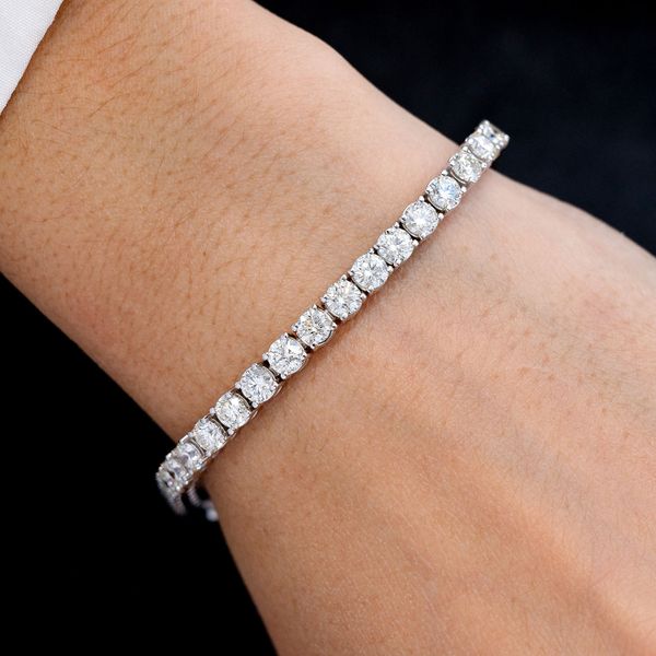 29 Pt Prong Set Diamond Tennis Bracelet 14k Solid Gold 12.00ctw