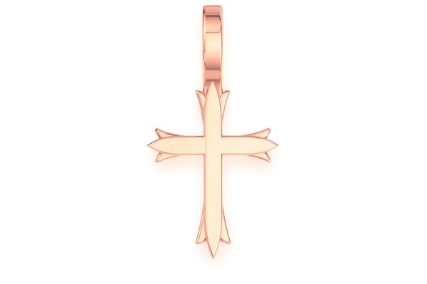 Triple Points Cross 14k Solid Gold