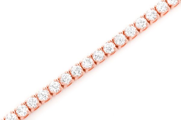 9pt Prong Set Diamond Tennis Bracelet 14k Solid Gold 6.00ctw