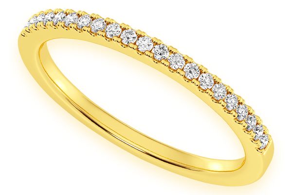 One Row Diamond Band 14k Solid Gold 0.10ctw