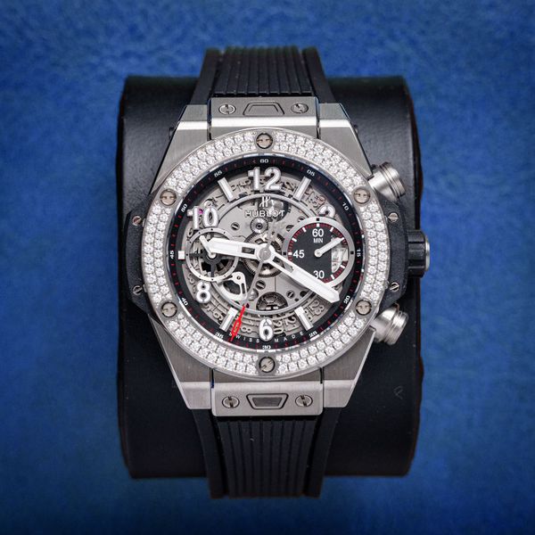 Hublot Big Bang Unico *factory Diamonds* *.**ctw **/** Black Strap Unworn W/card