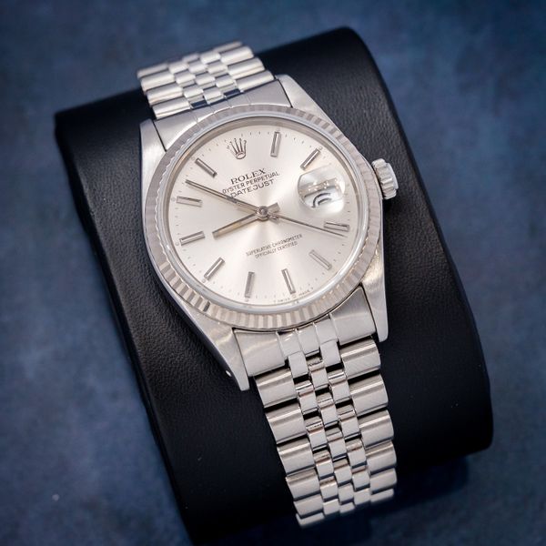 Rolex Datejust 36MM (16014) - Steel & White Gold - Jubilee Brac - Silver Index Dial - Watch & Box - (sw1054)