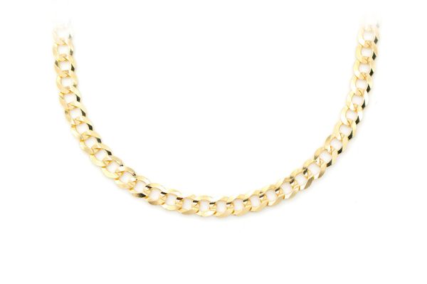 Icebox - 4.5MM Flat Curb Link 14k Solid Gold Chain