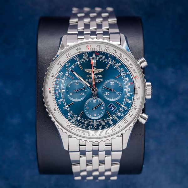 - Breitling Navitimer Steel 46MM (ab012721) Steel Blue Dial - Watch & Papers