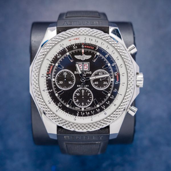 - Breitling Bentley 49MM (a44364) Black Rubber Strap - 2014 Digital Card (sw759)