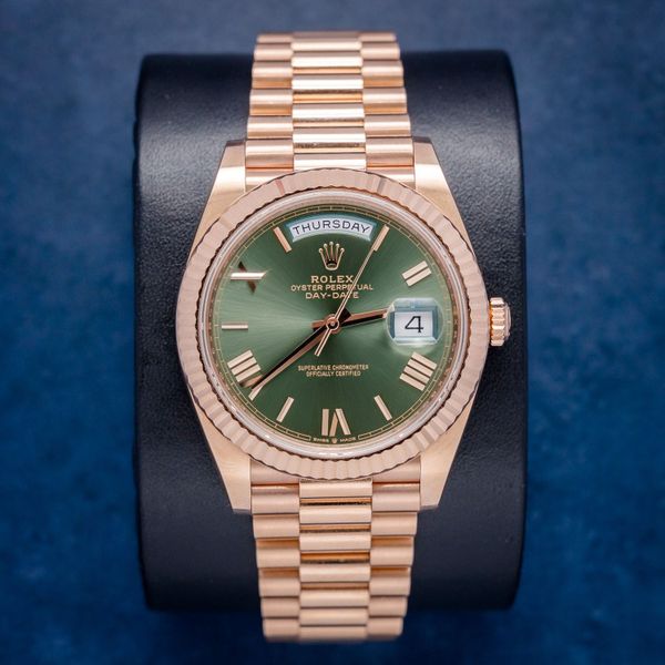Rolex Day-Date 40MM (228235) - Olive Roman Dial - 2022 Card+WT & Box