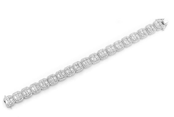 Icebox - Baguette Raised Rectangular Link Bracelet 14k 19.00ctw