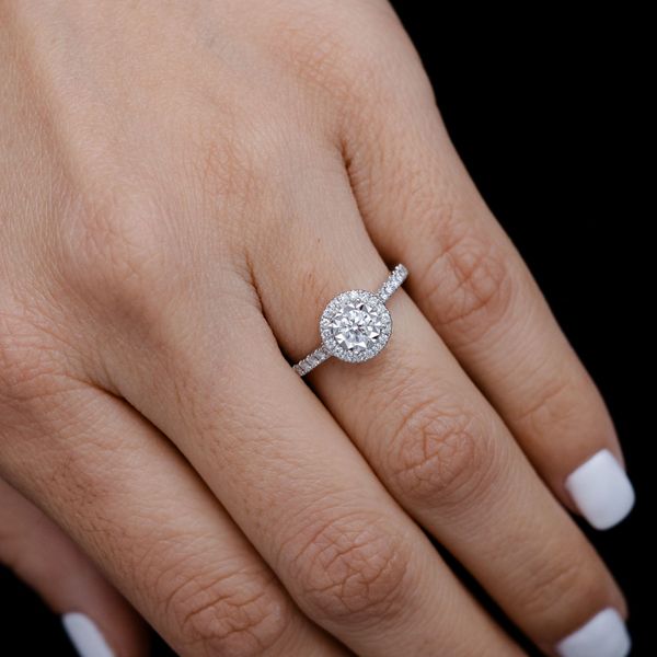 0.85ctw Mircle Set Double Layer Round Halo - Diamond Engagement Ring - All Natural 