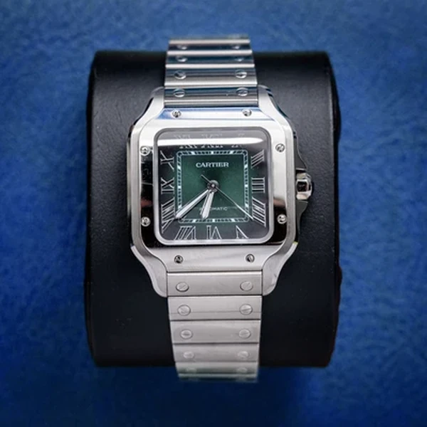 Cartier Santos Green Dial Midsize Ss (2024) Unworn - Wc