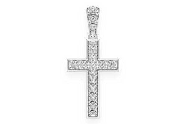 Miracle Set Cross Diamond Pendant 14k Solid Gold 0.25ctw