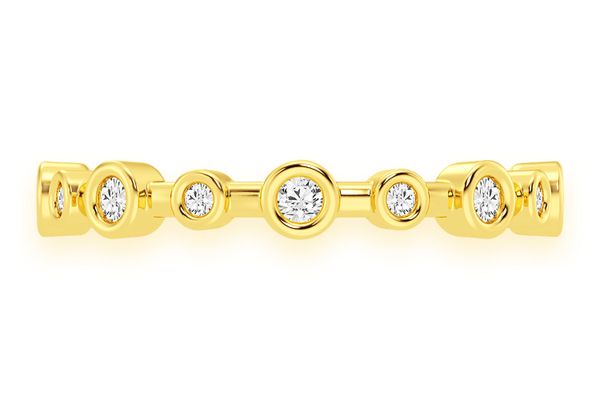 Two Size Bezel Diamond Band 14k Solid Gold