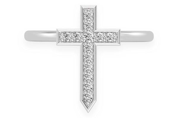 Cross Point Diamond Ring 14k Solid Gold 0.10ctw