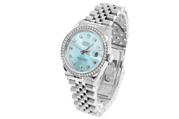 Rolex - Datejust 36 - 16220 - Steel - Custom Diamond Bezel & Dial - (500-06014)