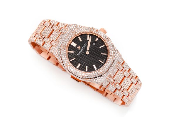 Audemars Piguet Royal Oak 33MM 18k Rose Gold - Fully Iced Out