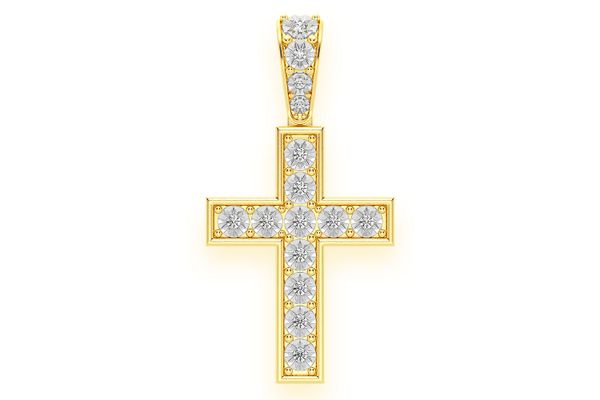 Miracle Cross Diamond Pendant 14k Solid Gold 0.15ctw