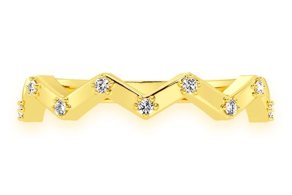 Zig Zag Diamond Ring 14k Solid Gold 0.10ctw