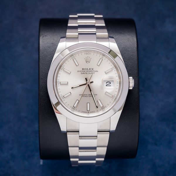 - Rolex Datejust 41MM (126300) - Steel - Silver Index - Oyster Brac - 2024 Card & Box - (sw505)