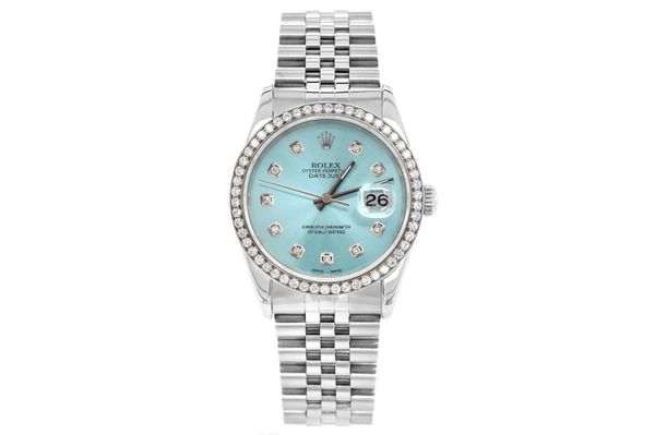 Rolex - Datejust 36 - 16220 - Steel - Custom Diamond Bezel & Dial - (500-06014)