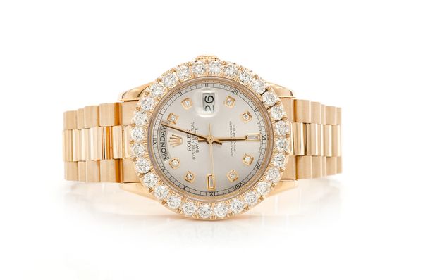 Rolex Day Date 36MM 18k Yellow Gold (18038) - 5.50ctw Diamond Bezel