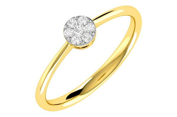 Round Cluster Diamond Ring 14k Solid Gold 0.10ctw