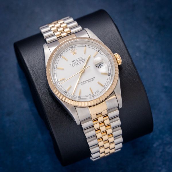 Rolex Datejust 36MM (16233) Steel & Yellow Gold - Jubilee Bracelet - White Index Dial - Watch & Box - (sw815)