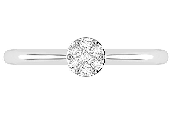 Round Cluster Diamond Ring 14k Solid Gold 0.10ctw