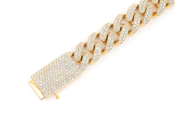 Icebox - 16MM Miami Cuban Diamond Bracelet 14k Solid Gold