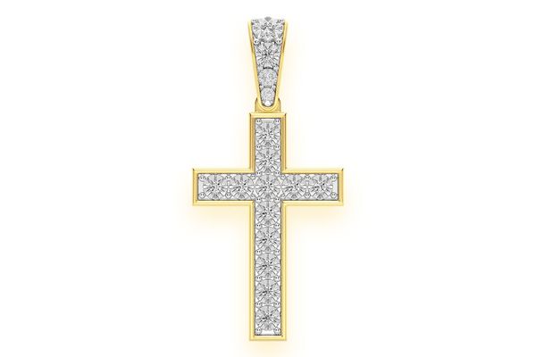 Miracle Set Cross Diamond Pendant 14k Solid Gold 0.25ctw