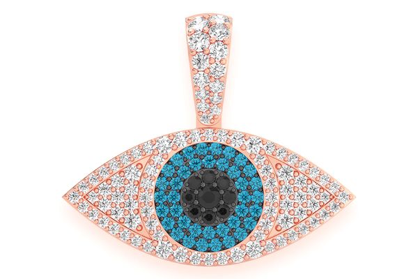 Icebox - Evil Eye Diamond Pendant 14k Solid Gold 0.85ctw