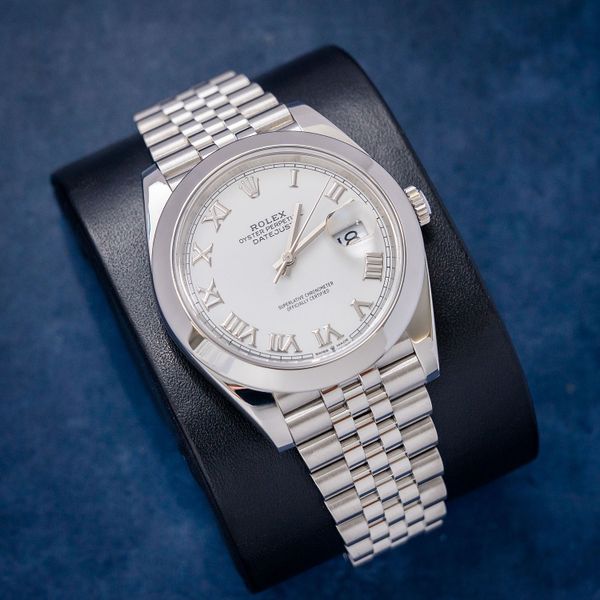 Rolex Datejust 41MM (126300) White Roman - Jubilee Brac. - Watch & 2020 Card & Box - (sw929)