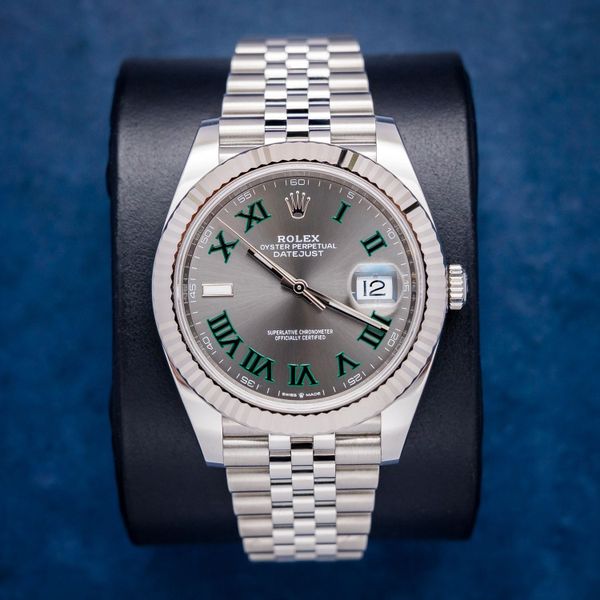 Rolex Datejust 41MM (126334) "Wimbledon" Slate Dial - Jubilee Brac - 2020 Card+WT & Box - (cl810)