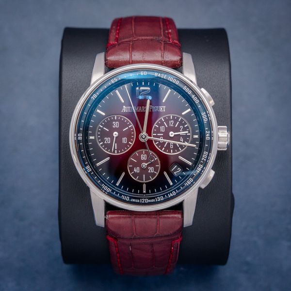 Audemars Piguet Code 11.59 41MM (26393bc.OO.a068cr.01) - White Gold - Burgundy Red Dial & Strap - Watch, Card & Box