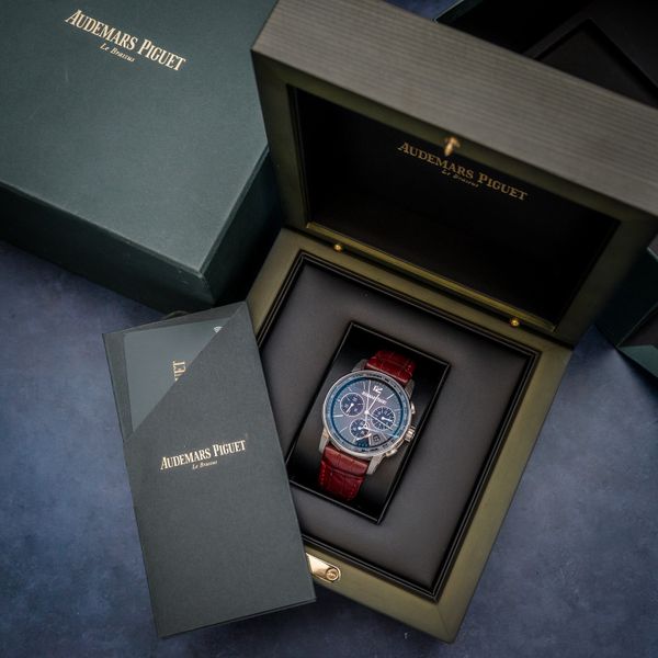 Audemars Piguet Code 11.59 41MM (26393bc.OO.a068cr.01) - White Gold - Burgundy Red Dial & Strap - Watch, Card & Box