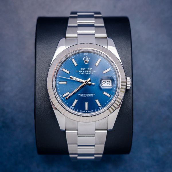 Rolex Datejust 41 - Steel & White Gold - Blue Index - Oyster - NO Card