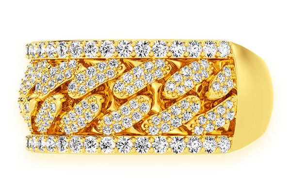 Icebox - Miami Cuban Diamond Ring 14k Solid Gold 1.50ctw