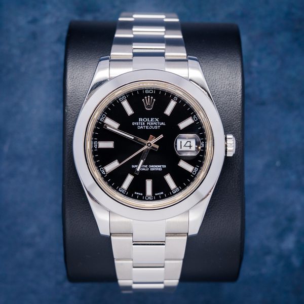 Rolex Datejust II - 41MM (116334) - Steel - Black Index Dial - Oyster Brac. - 2013 Card+GT & Box